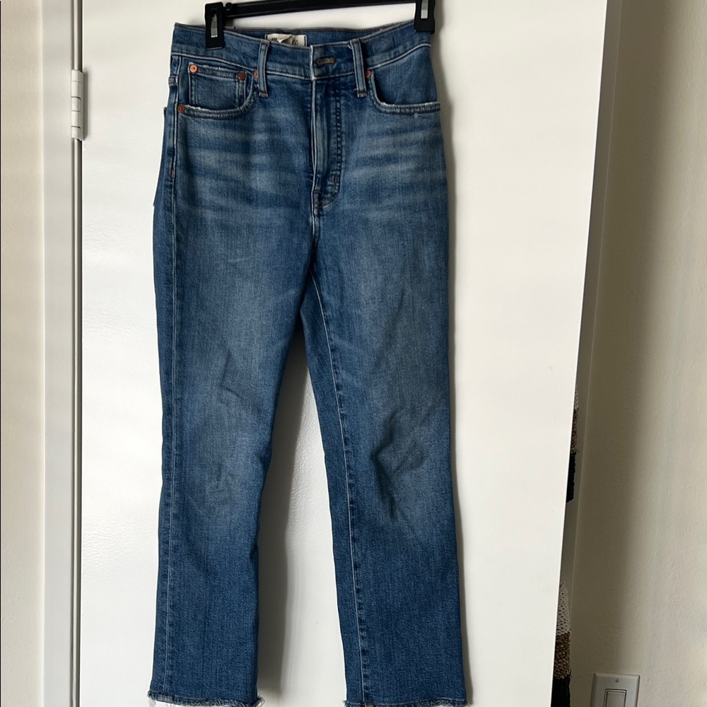 MADEWELL 💙 Slim Demi Boot Blue Denim Jeans Sz 26